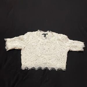 Forever 21 knitted crop top. Size medium. White/off white